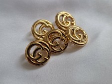 Lot of 5 Gold Gucci GG Button